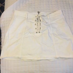 White lace up skirt